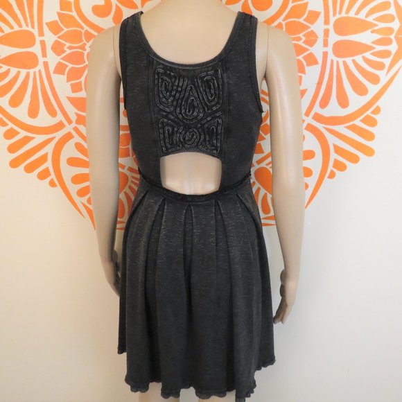Free People Gray Sleeveless Embroidered Dress S - Picture 3 of 3
